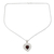 Garnet heart necklace, 'Mughal Romance' - Garnet and Silver Heart Pendant Necklace (image 2a) thumbail