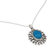 Chalcedony pendant necklace, 'Ancient Blue Sun' - Hand Made Sterling Silver and Chalcedony Necklace