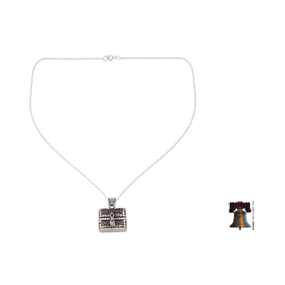 Collar de medallón de plata esterlina - Collar de medallón de plata esterlina