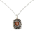 Mondstein-Medaillon-Anhänger - Gebetsmedaillon-Halskette aus Silber und Mondstein