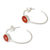 Onyx half hoop earrings, 'Contemporary Red' - Modern Minimalist Red Onyx Earrings (image 2a) thumbail