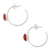 Halbkreolen aus Onyx, 'Contemporary Red' - Moderne minimalistische Ohrringe aus rotem Onyx