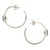 Onyx half hoop earrings, 'Contemporary Green' - Modern Minimalist Green Onyx Earrings (image 2b) thumbail