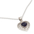 Collar corazón lapislázuli - Collar en Forma de Corazón de Plata de Ley y Lapislázuli