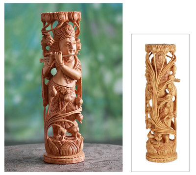 Escultura de madera - Escultura de madera de hinduismo hecha a mano