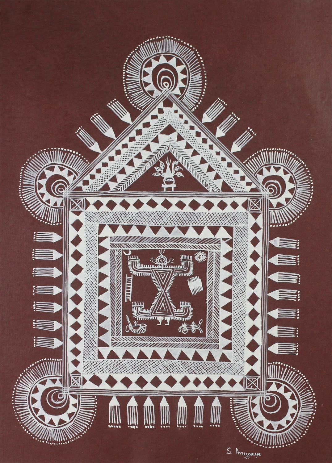 Warli painting Worship Place NOVICA