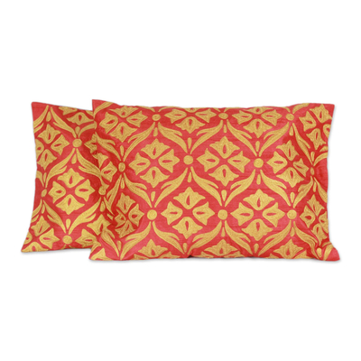 Embroidered cushion covers, Golden Harmony (pair)
