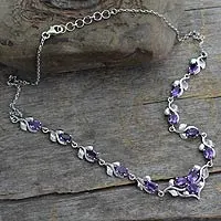 Amethyst Y necklace,