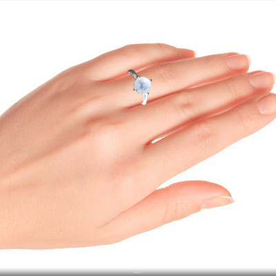 Moonstone solitaire ring, 'India Fortune' - Fair Trade Sterling Silver Single Stone Moonstone Ring