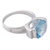 Blue topaz ring, 'India Royal' - Hand Made Sterling Silver Single Stone Blue Topaz Ring (image 2b) thumbail
