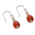 Carnelian dangle earrings, 'Fire' - Carnelian dangle earrings