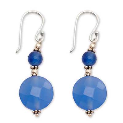Sterling silver dangle earrings, 'Blue Fantasy' - Sterling silver dangle earrings
