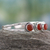 Carnelian cuff bracelet, 'Delightful' - Sterling Silver and Carnelian Cuff Bracelet