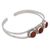 Carnelian cuff bracelet, 'Delightful' - Sterling Silver and Carnelian Cuff Bracelet