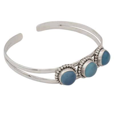 Chalcedony cuff bracelet, 'Delightful' - Chalcedony cuff bracelet
