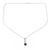 Garnet pendant necklace, 'Silver Flare' - Hand Crafted Sterling Silver and Garnet Pendant Necklace thumbail
