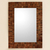 Glass mosaic wall mirror, 'Mumbai Maze' - Glass Tile Mirror Brown Gold Handcrafted in India thumbail