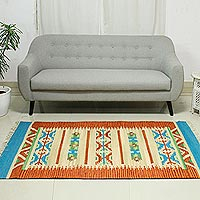 Wool rug, 'Geometric Revelation' (4x6) - Wool rug (4x6)