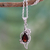 Garnet pendant necklace, 'Scarlet Grace' - Garnet pendant necklace (image 2) thumbail