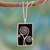 Onyx pendant necklace, 'Happy Tree' - Sterling Silver and Onyx Necklace Indian Modern Jewelry thumbail