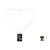 Halskette mit Onyx-Anhänger - Halskette aus Sterlingsilber und Onyx, indischer moderner Schmuck