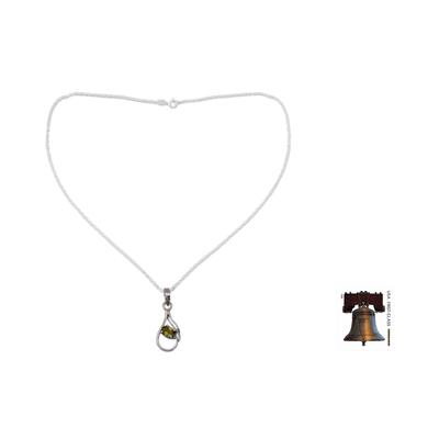 Peridot pendant necklace, 'Nouveau Hindu' - Peridot pendant necklace