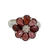 Garnet flower ring, 'Joyous Blossom' - Garnet Flower Ring Artisan Crafted with Sterling Silver thumbail