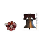 Garnet flower ring, 'Joyous Blossom' - Garnet Flower Ring Artisan Crafted with Sterling Silver