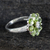 Peridot flower ring, 'Joyous Blossom' - Floral Sterling Silver and Peridot Cocktail Ring (image 2b) thumbail