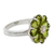 Peridot flower ring, 'Joyous Blossom' - Floral Sterling Silver and Peridot Cocktail Ring (image 2c) thumbail