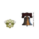 Peridot flower ring, 'Joyous Blossom' - Floral Sterling Silver and Peridot Cocktail Ring