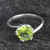 Peridot solitaire ring, 'Delhi Crown' - Sterling Silver and Peridot Ring Hand Made Modern Jewelry (image 2) thumbail