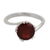 Garnet solitaire ring, 'Delhi Crown' - Sterling Silver and Garnet Solitaire Ring
