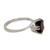 Garnet solitaire ring, 'Delhi Crown' - Sterling Silver and Garnet Solitaire Ring
