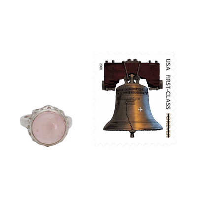 Rose quartz solitaire ring, 'Romantic Delhi' - Rose Quartz Jewelry Sterling Silver Solitaire Ring