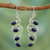 Pendientes colgantes de lapislázuli - Pendientes de lapislázuli joyería artesanal de plata de ley