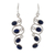 Lapis lazuli dangle earrings, 'Lotus Buds' - Lapis Lazuli Earrings Artisan Sterling Silver Jewelry (image 2a) thumbail