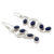 Lapis lazuli dangle earrings, 'Lotus Buds' - Lapis Lazuli Earrings Artisan Sterling Silver Jewelry (image 2b) thumbail