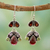 Garnet and amethyst dangle earrings, 'Elegance' - Garnet and amethyst dangle earrings thumbail