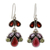 Garnet and amethyst dangle earrings, 'Elegance' - Garnet and amethyst dangle earrings (image 2a) thumbail