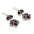 Garnet and amethyst dangle earrings, 'Elegance' - Garnet and amethyst dangle earrings (image 2b) thumbail