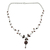 Garnet flower necklace, 'Love's Legacy' - Floral Jewellery Sterling Silver and Garnet Necklace