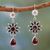 Garnet dangle earrings, 'Star of Love' - Garnet Earrings Artisan Crafted Silver Jewelry thumbail