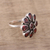 Garnet flower ring, 'Floral Glamour' - Garnet Ring and Sterling Silver Ring Flower Jewelry thumbail