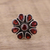 Garnet flower ring, 'Floral Glamour' - Garnet Ring and Sterling Silver Ring Flower Jewelry (image 2b) thumbail