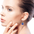 Lapis lazuli dangle earrings, 'Lovely Lily' - Lapis Lazuli Earrings Sterling Silver Floral Jewellery