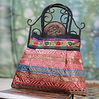 Shoulder bag, 'Gujarat Dreams' - Artisan Crafted Patterned Shoulder Bag from India