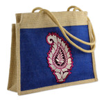 Curated gift set, 'Earth's Beauty' - Handmade Blue and Teal Jute, Wool and Wood Curated Gift Set