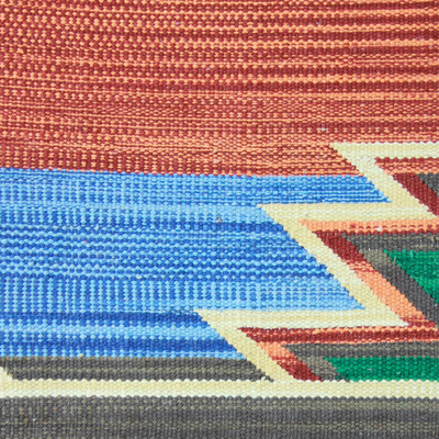 Cotton area rug, 'Sky Fantasy' (4x6) - Artisan Crafted Cotton Area Rug (4x6)