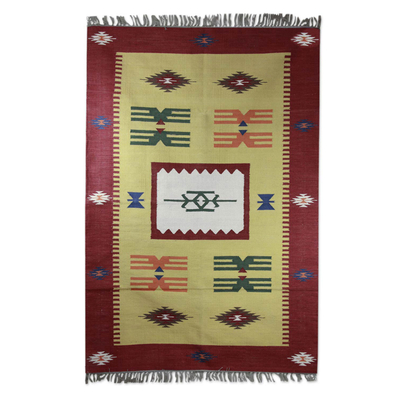Cotton dhurrie rug (4x6)
